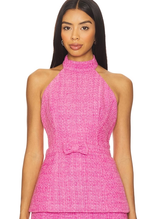 Lovers + Friends Tops - Lovers + Friends Lily Tweed Top in Pink Multi